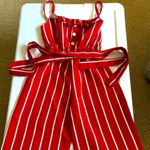Red white romper
